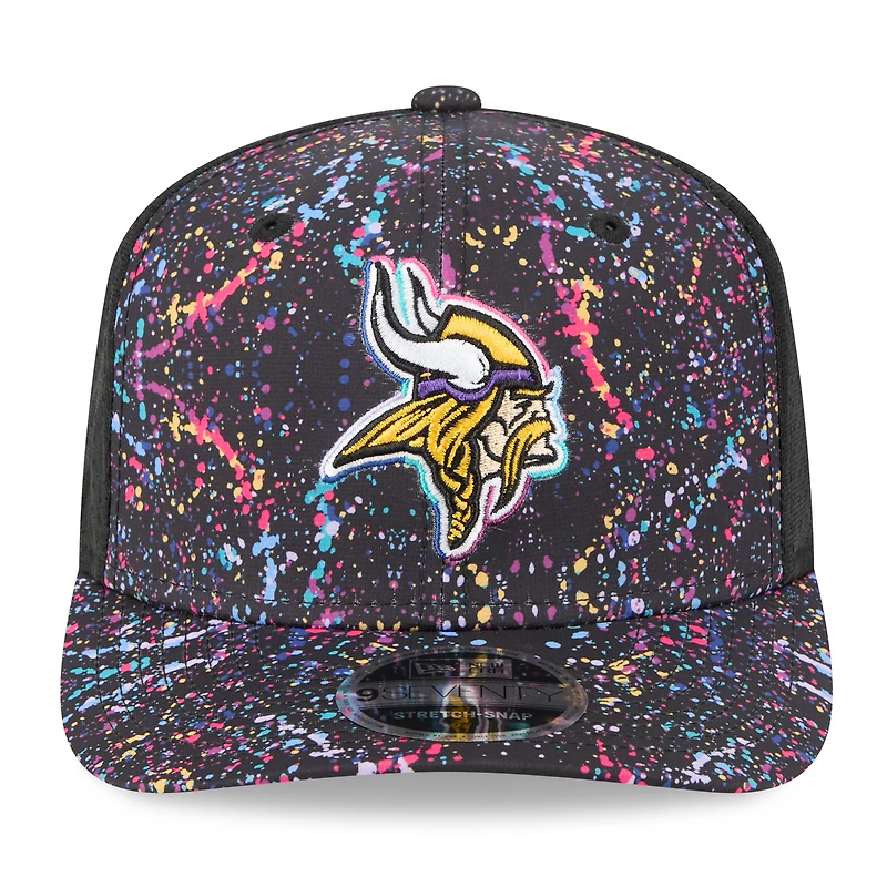 Casquette ajustable 9SEVENTY NFL Crucial Catch 2025 des Vikings du Minnesota New Era noire pour homme