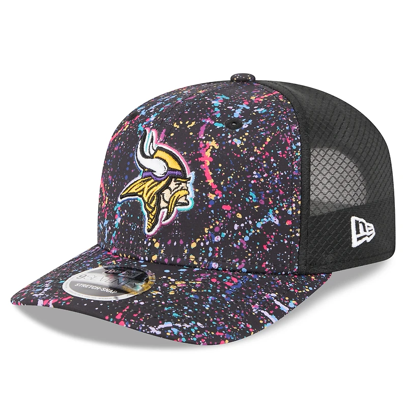 Casquette ajustable 9SEVENTY NFL Crucial Catch 2025 des Vikings du Minnesota New Era noire pour homme