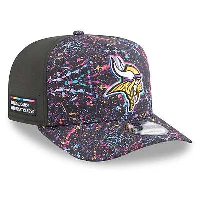 Men's New Era Black Minnesota Vikings 2025 NFL Crucial Catch A-Frame 9FIFTY Snapback Hat