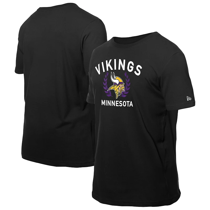 T-shirt noir New Era pour homme, édition 2025 de la NFL, des Vikings du Minnesota