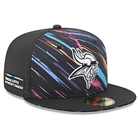 Casquette ajustée New Era noire Minnesota Vikings 2026 NFL Crucial Catch 59FIFTY pour homme