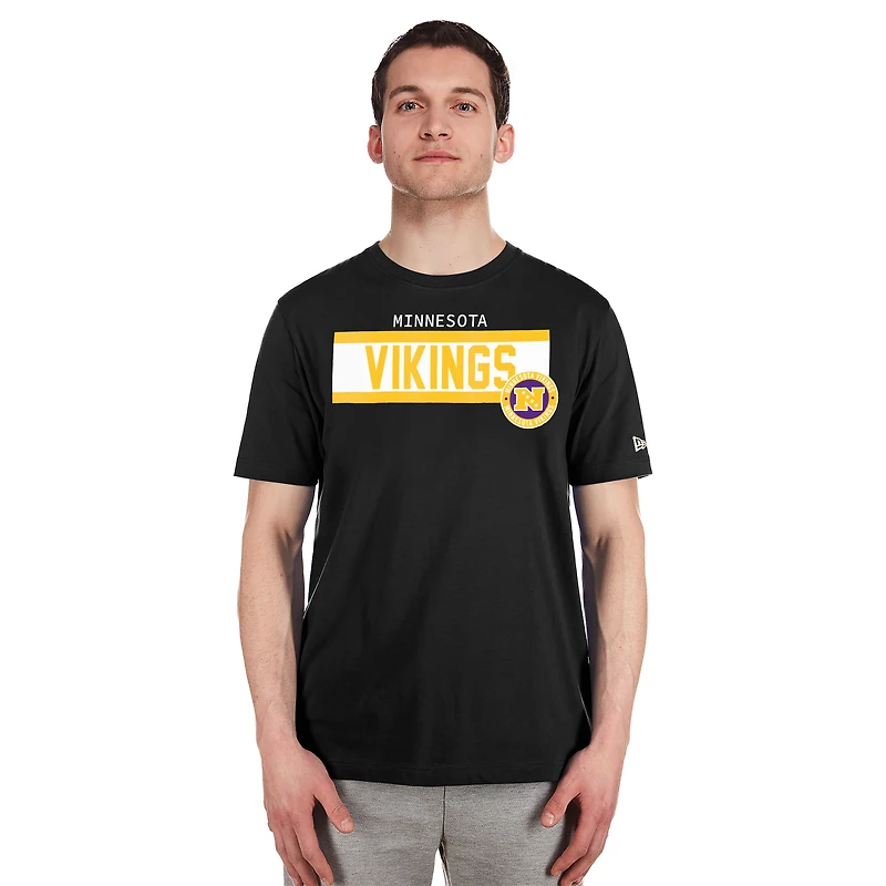 Men's New Era  Black Minnesota Vikings 3rd Down High Density Print T-Shirt
