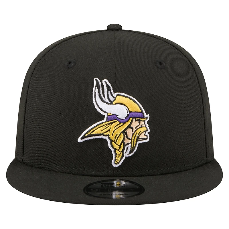 Men's New Era Black Minnesota Vikings 9FIFTY Snapback Hat