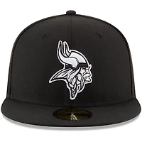 Casquette ajustée New Era Minnesota Vikings B-Dub 59FIFTY pour homme noire