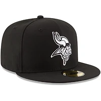 Casquette ajustée New Era Minnesota Vikings B-Dub 59FIFTY pour homme noire