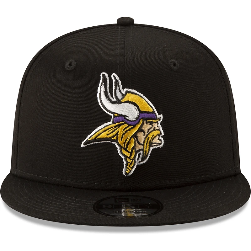 Men's New Era Black Minnesota Vikings Basic 9FIFTY Adjustable Snapback Hat