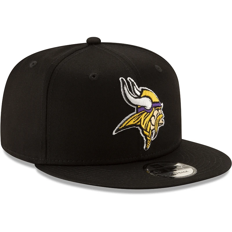 Men's New Era Black Minnesota Vikings Basic 9FIFTY Adjustable Snapback Hat