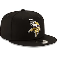 Men's New Era Black Minnesota Vikings Basic 9FIFTY Adjustable Snapback Hat
