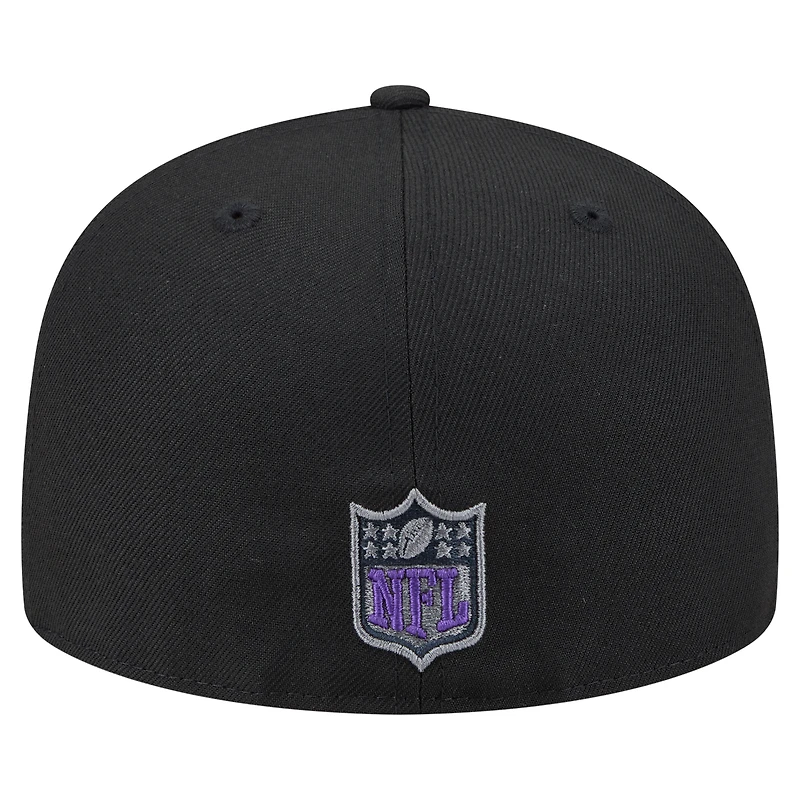 Men's New Era  Black Minnesota Vikings Color Pop 59FIFTY Fitted Hat