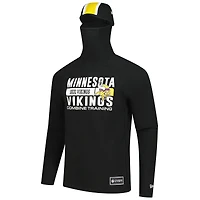 Sweat à capuche fonctionnel noir rayures pour homme New Era Minnesota Vikings Fandom Balaclava Helmet Tri-Blend