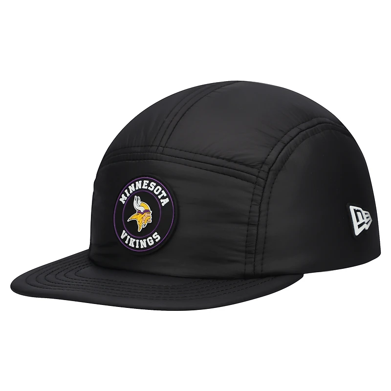 Men's New Era  Black Minnesota Vikings Quilted Camper Adjustable Hat