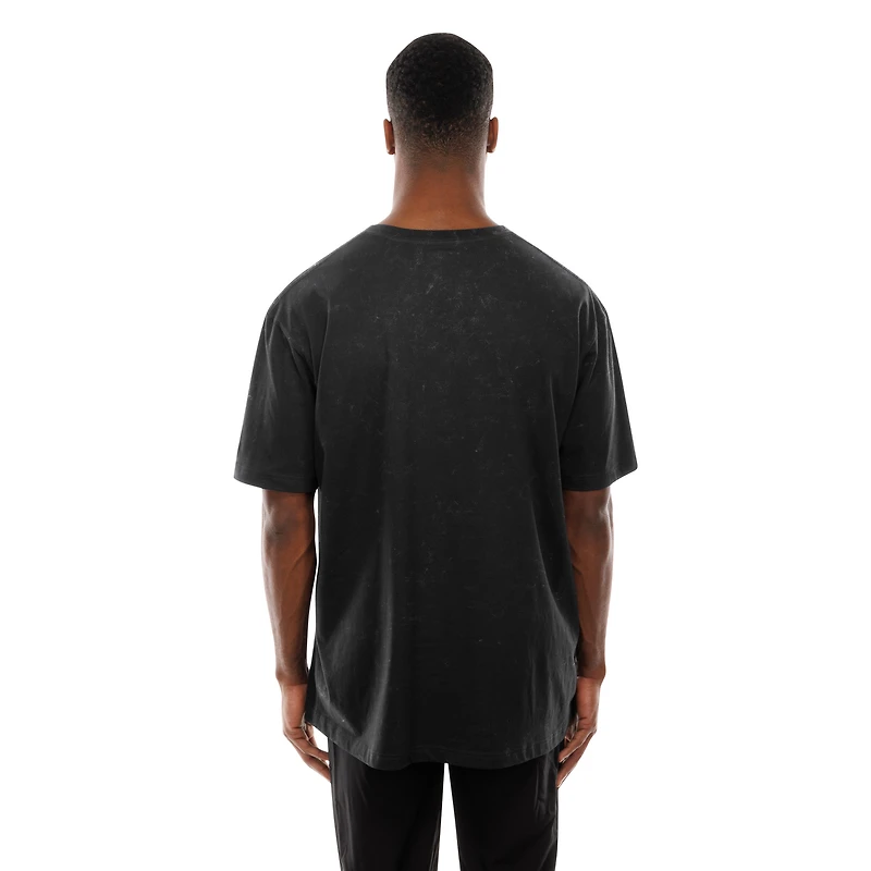 Men's New Era Black Minnesota Vikings Retro Logo Enzyme Washed Oversized T-Shirt