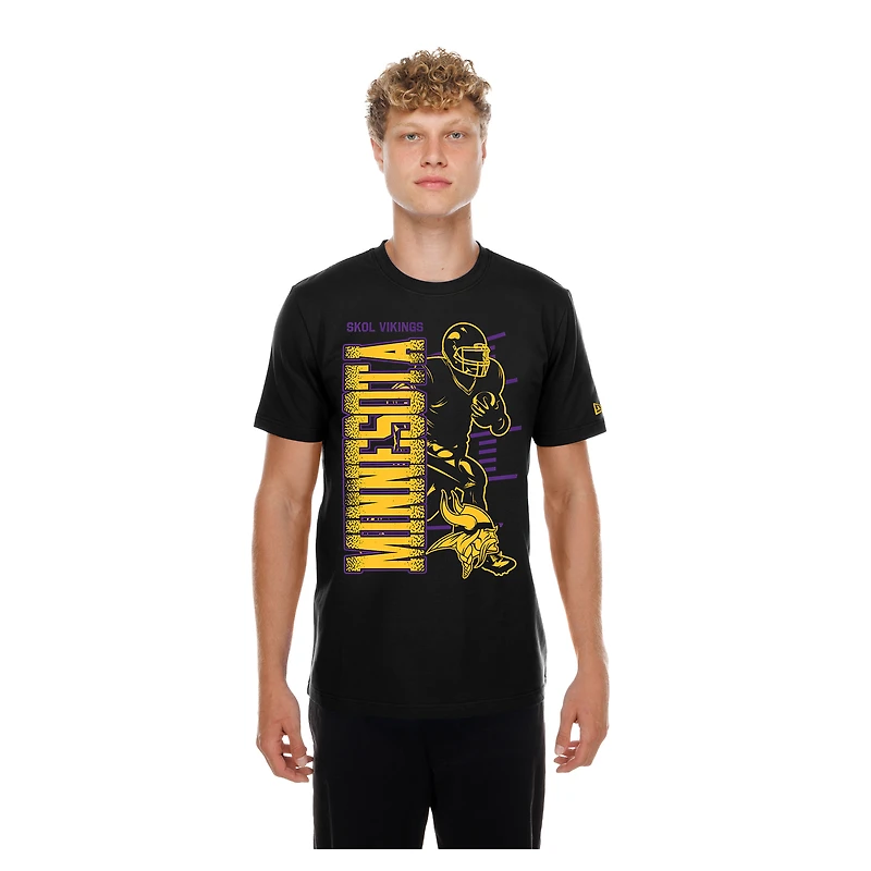 T-shirt noir New Era pour homme, Minnesota Vikings Training Camp