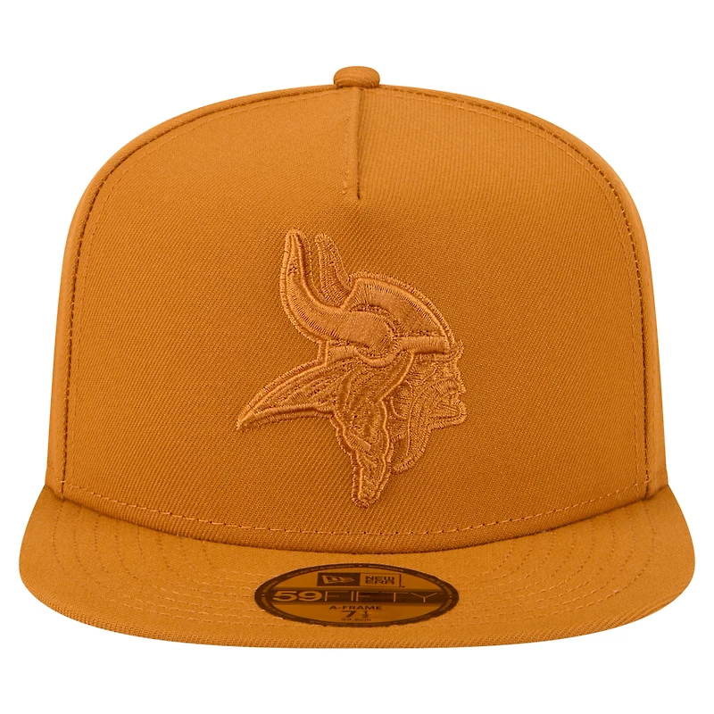 Casquette ajustée A-Frame 59FIFTY marron pour homme, motif Minnesota Vikings, New Era