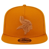 Casquette snapback A-Frame 9FIFTY marron pour homme, motif Minnesota Vikings, New Era