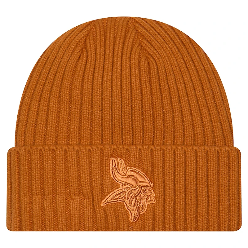 Bonnet à revers en tricot marron Minnesota Vikings Color Pack pour homme New Era