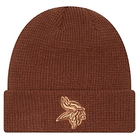 Men's New Era Brown Minnesota Vikings Tiramasu Waffle Cuffed Knit Hat