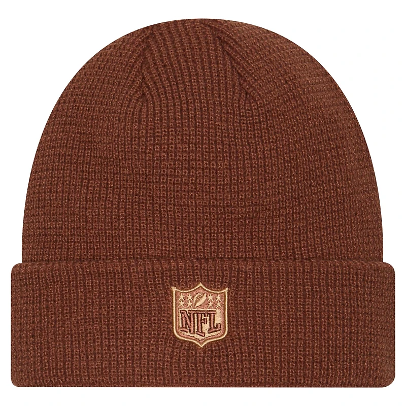 Men's New Era Brown Minnesota Vikings Tiramasu Waffle Cuffed Knit Hat