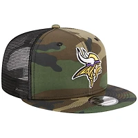 Casquette New Era Camo Minnesota Vikings Main Trucker 9FIFTY Snapback pour homme