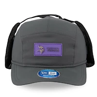 Men's New Era Charcoal Minnesota Vikings 2025 Sideline Cold Weather Runner Dog Ear Adjustable Hat
