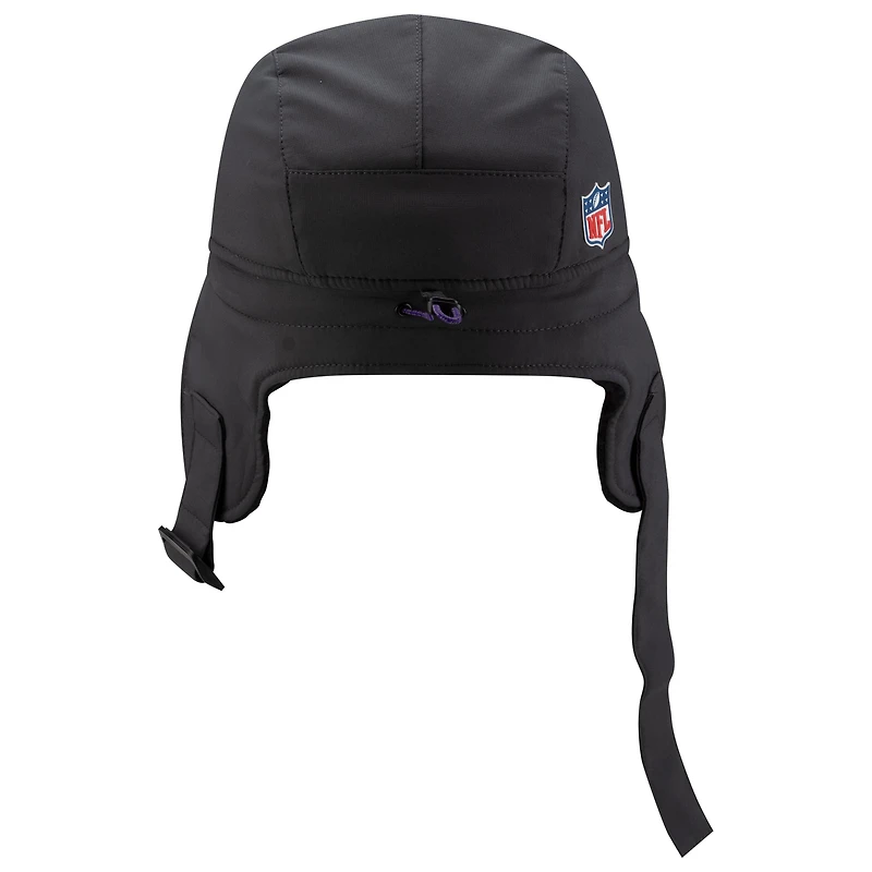 Men's New Era Charcoal Minnesota Vikings 2025 Sideline Cold Weather Runner Dog Ear Adjustable Hat