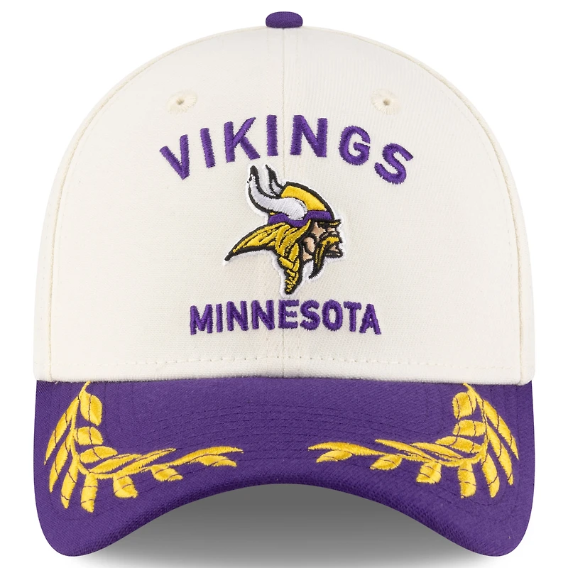 Men's New Era Cream/Purple Minnesota Vikings 2025 NFL Draft 39THIRTY Flex Hat