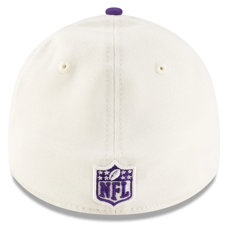 Men's New Era Cream/Purple Minnesota Vikings 2025 NFL Draft 39THIRTY Flex Hat