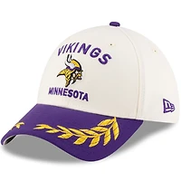 Casquette 39THIRTY Flex New Era crème/violet pour homme, Minnesota Vikings, repêchage NFL 2025