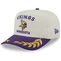 Men's New Era  Cream/Purple Minnesota Vikings 2025 NFL Draft A-Frame 9FIFTY Snapback Hat
