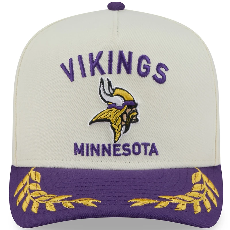 Men's New Era  Cream/Purple Minnesota Vikings 2025 NFL Draft A-Frame 9FIFTY Snapback Hat