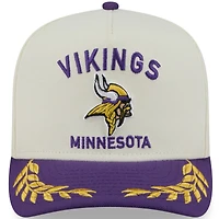 Men's New Era  Cream/Purple Minnesota Vikings 2025 NFL Draft A-Frame 9FIFTY Snapback Hat