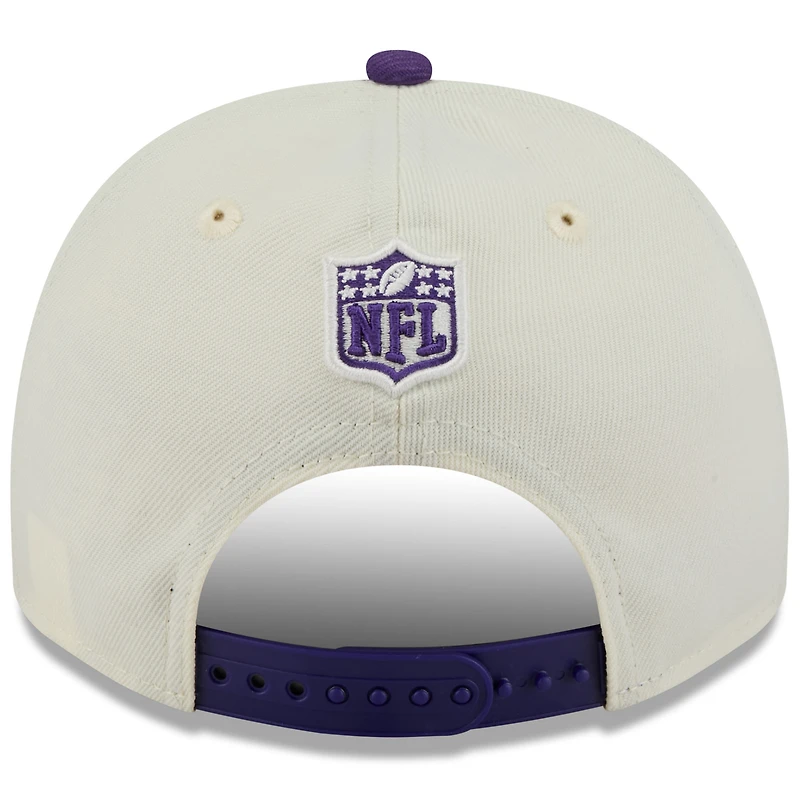 Men's New Era  Cream/Purple Minnesota Vikings 2025 NFL Draft A-Frame 9FIFTY Snapback Hat
