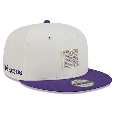 Men's New Era Cream/Purple Minnesota Vikings 2026 NFL Training Camp 9FIFTY Snapback Hat