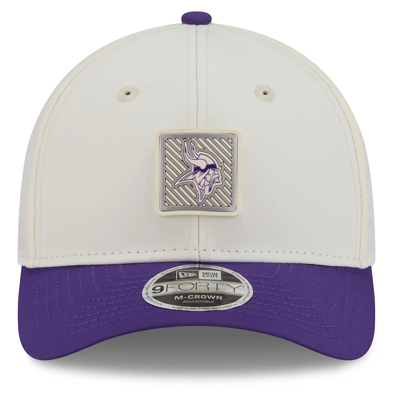 Men's New Era Cream/Purple Minnesota Vikings 2026 NFL Training Camp 9FORTY Adjustable Hat