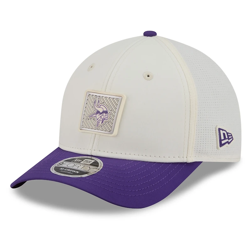 Men's New Era Cream/Purple Minnesota Vikings 2026 NFL Training Camp 9FORTY Adjustable Hat