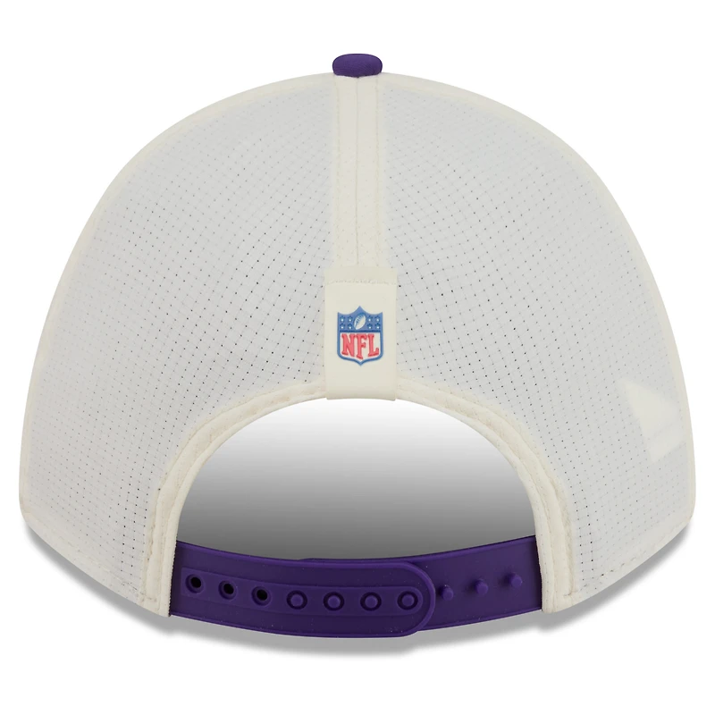 Men's New Era Cream/Purple Minnesota Vikings 2026 NFL Training Camp 9FORTY Adjustable Hat