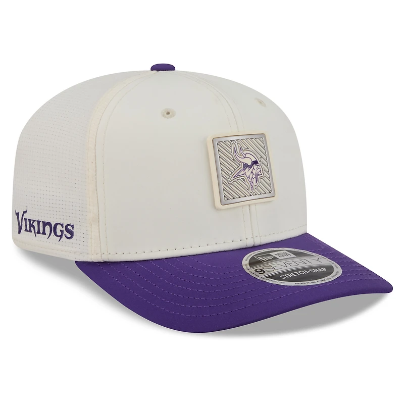 Men's New Era Cream/Purple Minnesota Vikings 2026 NFL Training Camp 9SEVENTY Adjustable Hat