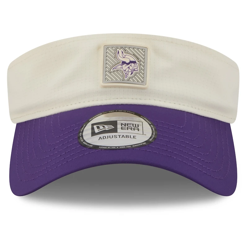 Men's New Era Cream/Purple Minnesota Vikings 2026 NFL Training Camp Adjustable Visor