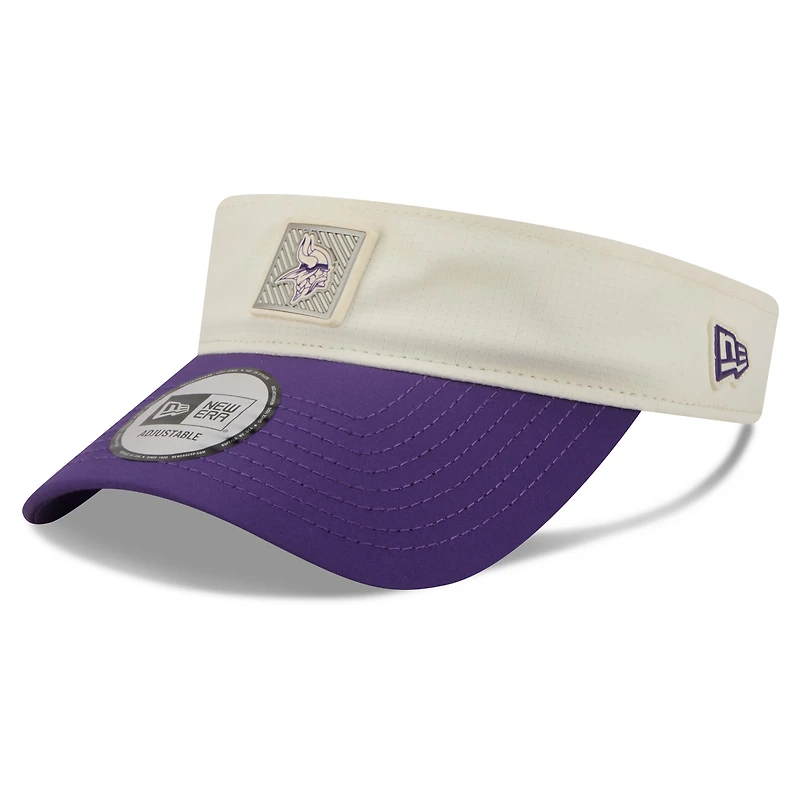 Men's New Era Cream/Purple Minnesota Vikings 2026 NFL Training Camp Adjustable Visor