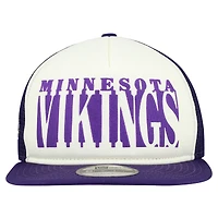Men's New Era Cream/Purple Minnesota Vikings  Cutout A-Frame 9FIFTY Snapback Hat