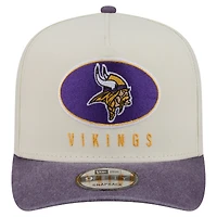 Men's New Era  Cream/Purple Minnesota Vikings Washed A-Frame 9FIFTY Snapback Hat