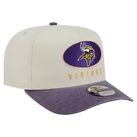 Men's New Era  Cream/Purple Minnesota Vikings Washed A-Frame 9FIFTY Snapback Hat