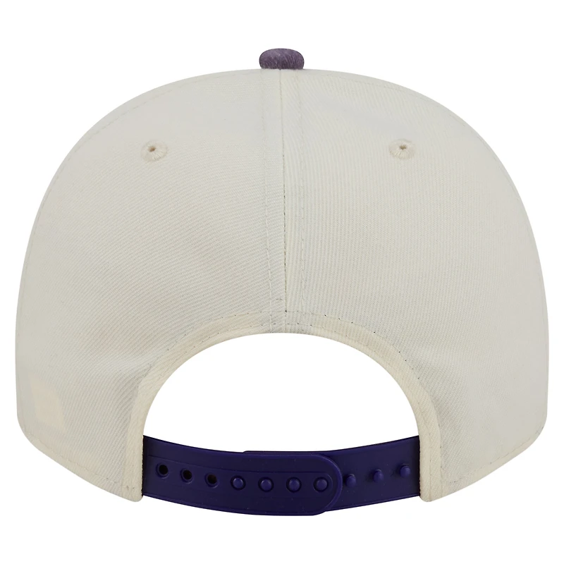 Men's New Era  Cream/Purple Minnesota Vikings Washed A-Frame 9FIFTY Snapback Hat