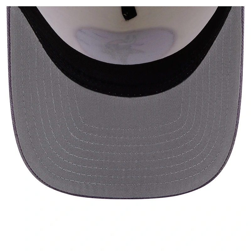 Men's New Era  Cream/Purple Minnesota Vikings Washed A-Frame 9FIFTY Snapback Hat