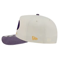 Men's New Era  Cream/Purple Minnesota Vikings Washed A-Frame 9FIFTY Snapback Hat
