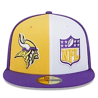 Casquette ajustée 59FIFTY Sideline des Vikings du Minnesota 2023 New Era pour homme, or/violet