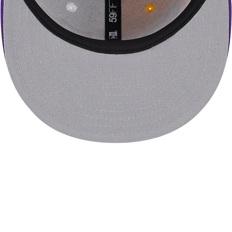 Casquette ajustée 59FIFTY Sideline des Vikings du Minnesota 2023 New Era pour homme, or/violet