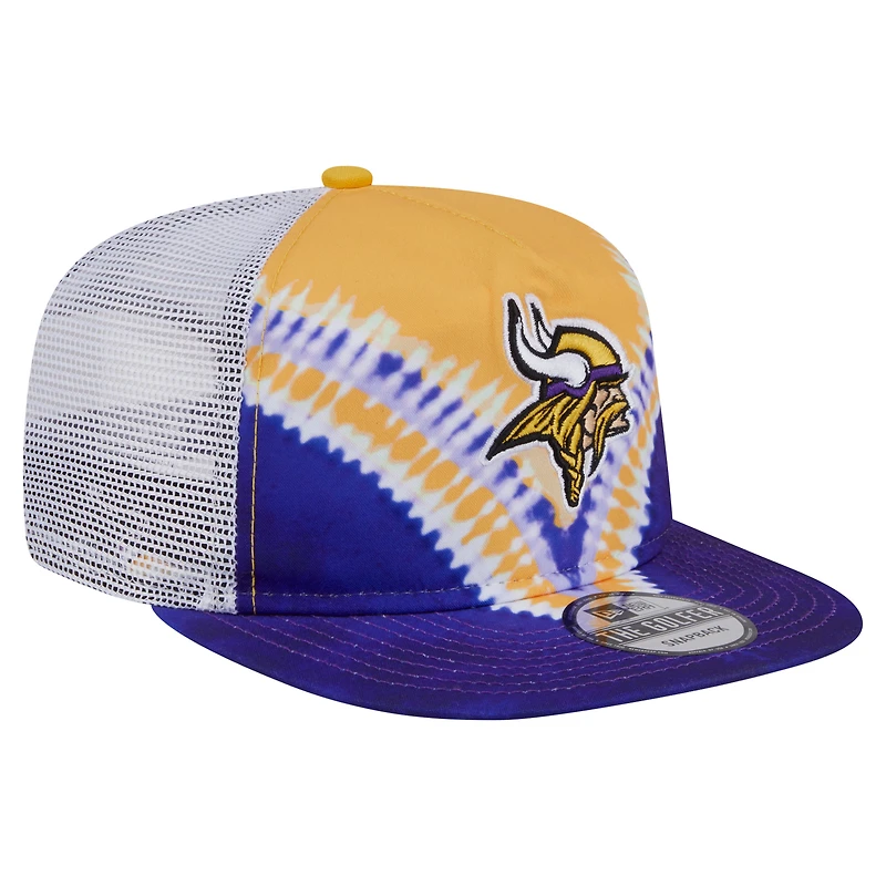 Casquette de golf à visière arrière dorée/violette New Era pour homme Minnesota Vikings