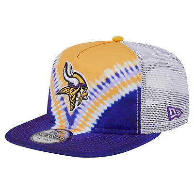 Casquette de golf à visière arrière dorée/violette New Era pour homme Minnesota Vikings