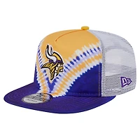 Casquette de golf à visière arrière dorée/violette New Era pour homme Minnesota Vikings